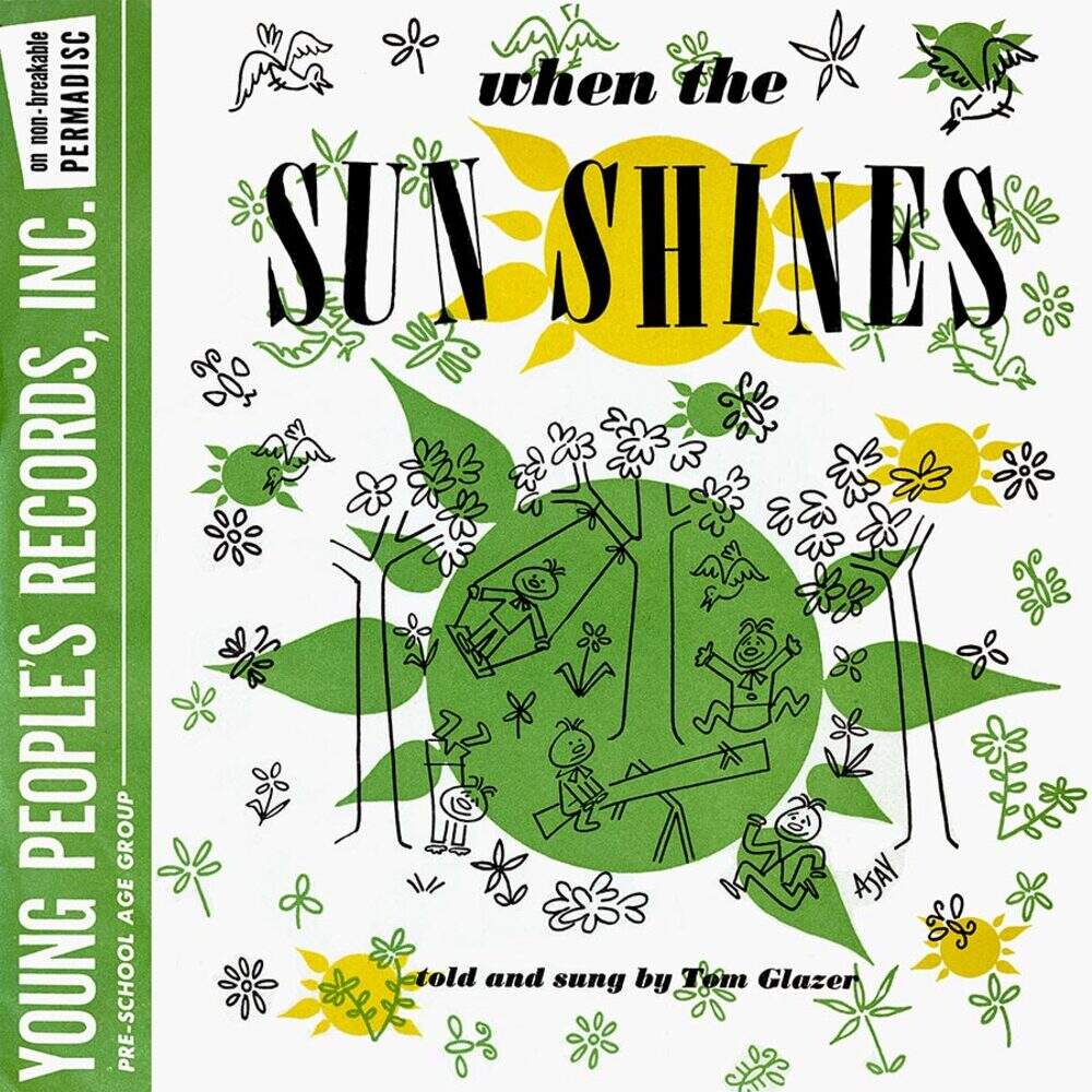 Cover art for Tom Glazer's "When the Sun Shines" release, YPR 617. Design and illustrations by Abe Ajay. (Courtesy of the Smithsonian Institution)