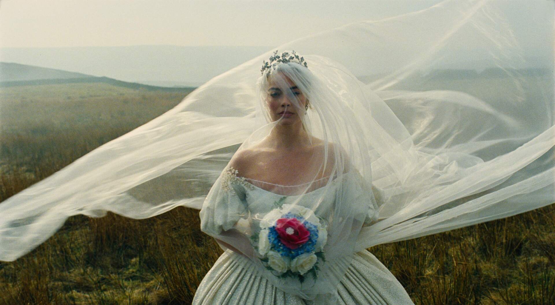 Margot Robbie in director Emerald Fennell's "Wuthering Heights." (Courtesy Warner Bros. Pictures)
