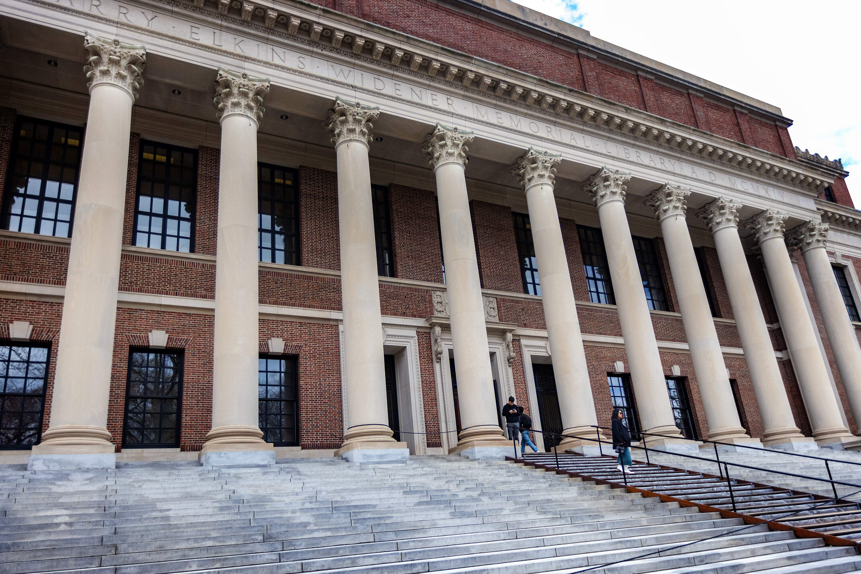 Widener Library at Harvard University in 2025. (Jesse Costa/WBUR)