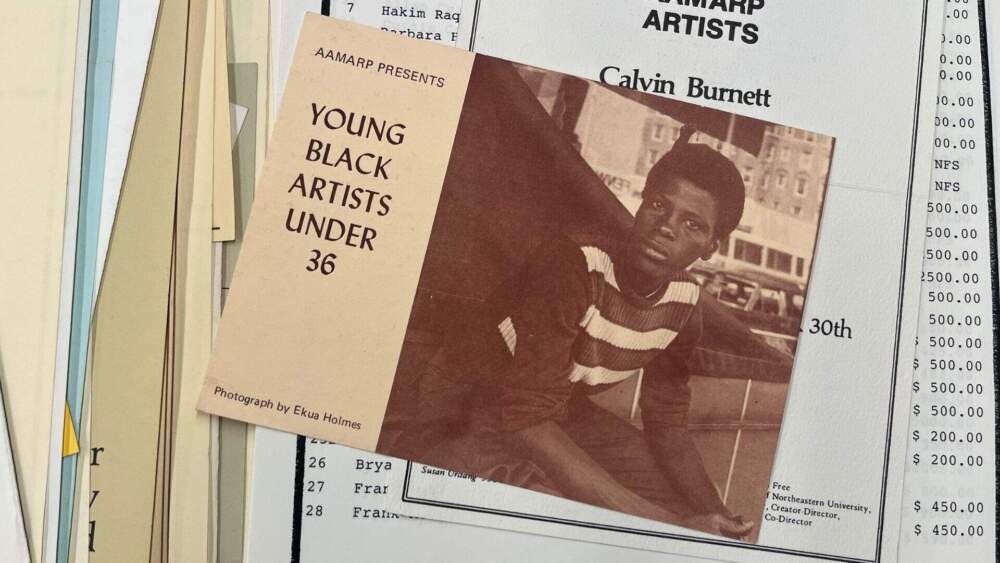 A flyer for the 1981 AAMARP exhibition "Young Black Artists Under 36"  (Courtesy Northeastern University Archives and Special Collections via Arielle Gray/WBUR)