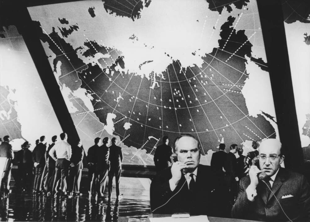 A still from director Stanley Kubrick's 1964 film "Dr. Strangelove or: How I Learned to Stop Worrying and Love the Bomb." (Courtesy Harvard Film Archive)