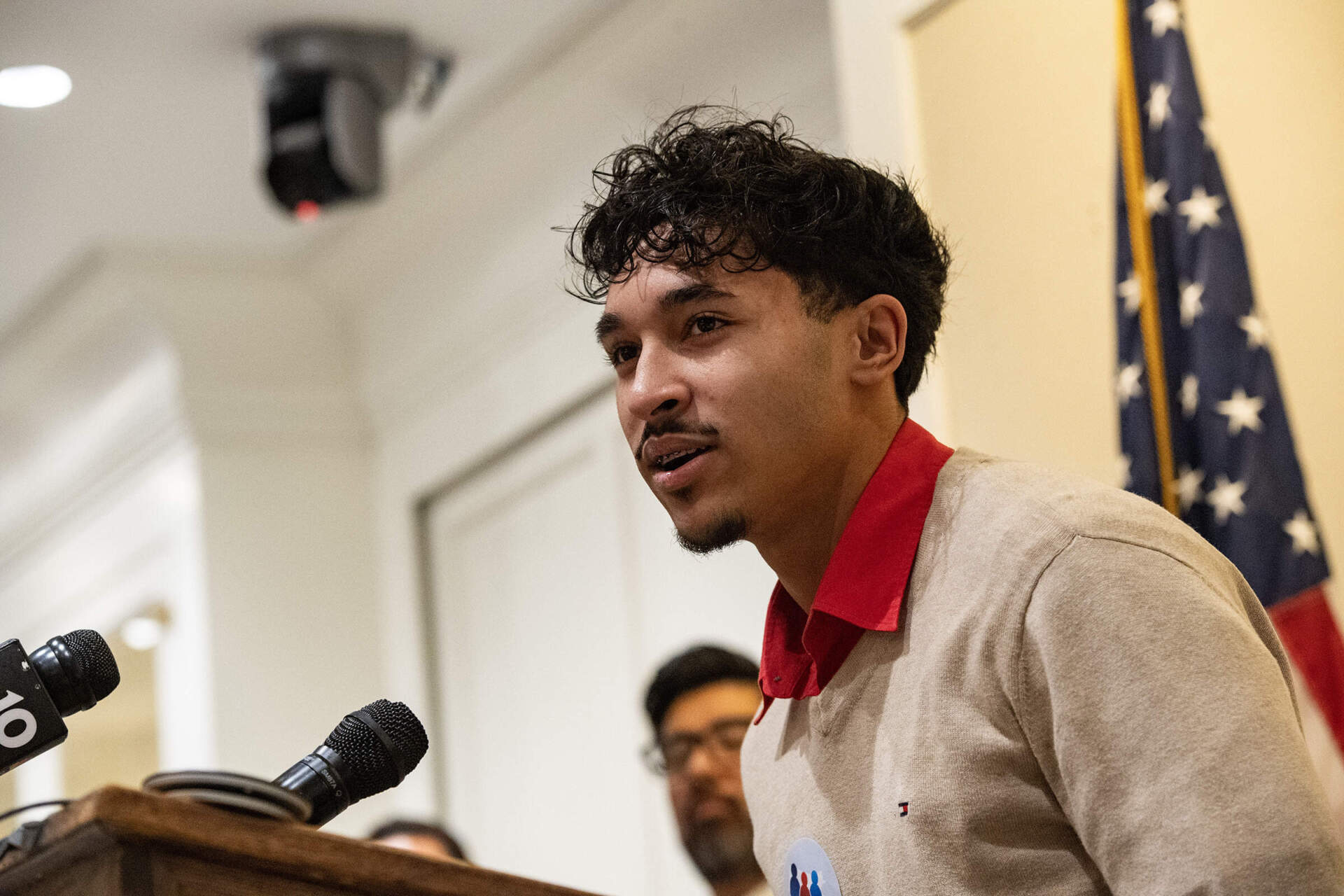 Marcelo Gomes da Silva, a high school student arrested by ICE, speaks to demonstrators at the State House in Boston on November 25, 2025. (Joseph Prezioso/Anadolu via Getty Images file)
