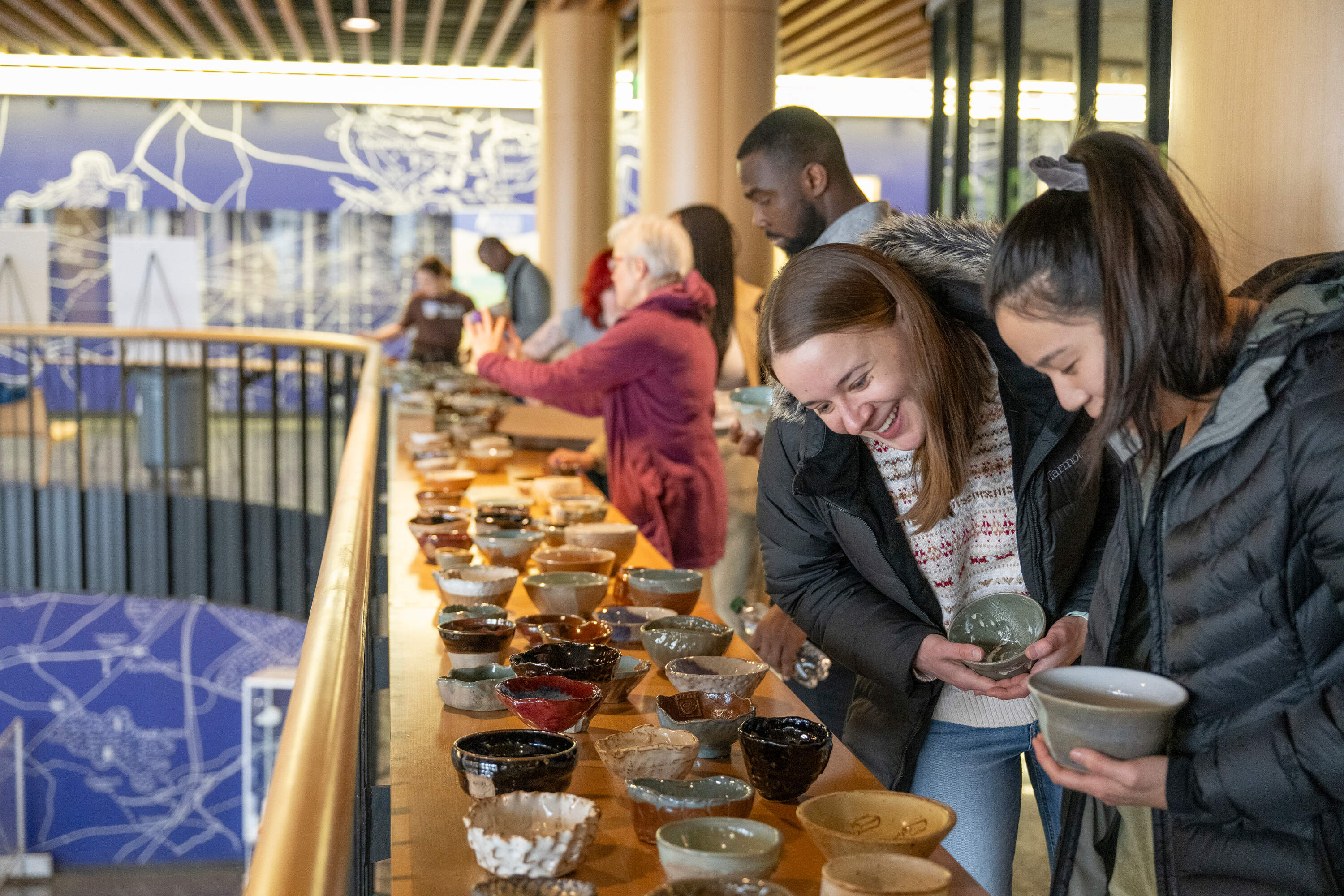 Participants select their bowls at the 2025 Haley House Souper Bowl. (Courtesy Melissa Ostrow)