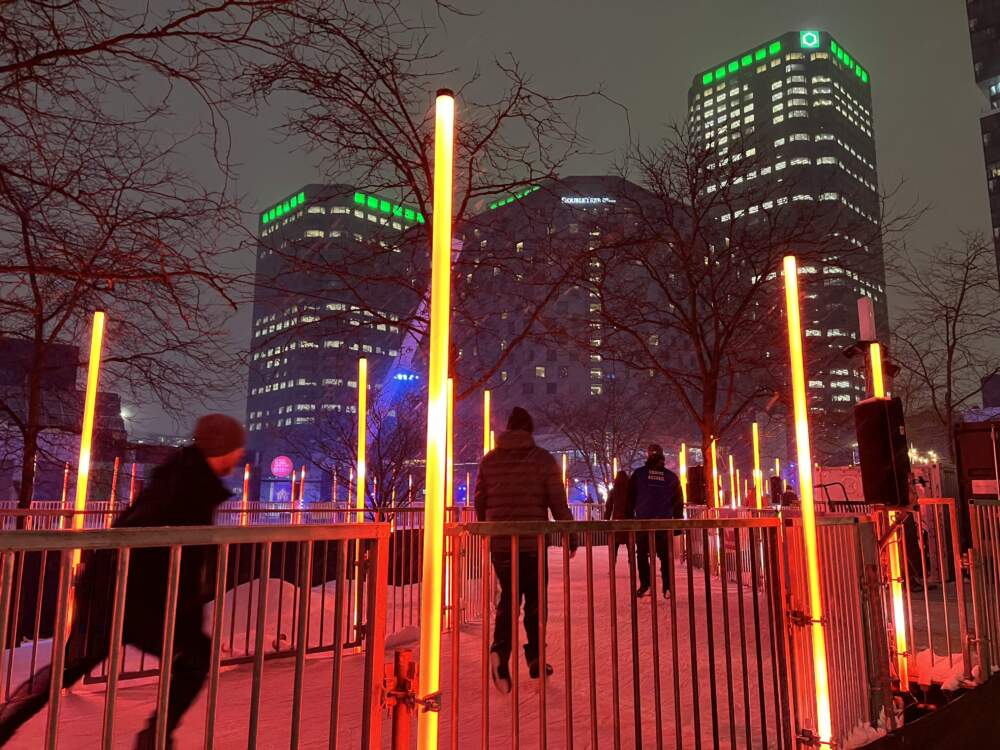 An ice skating loop at Montreal's Nuit Blanche. (Courtesy Miles Howard)