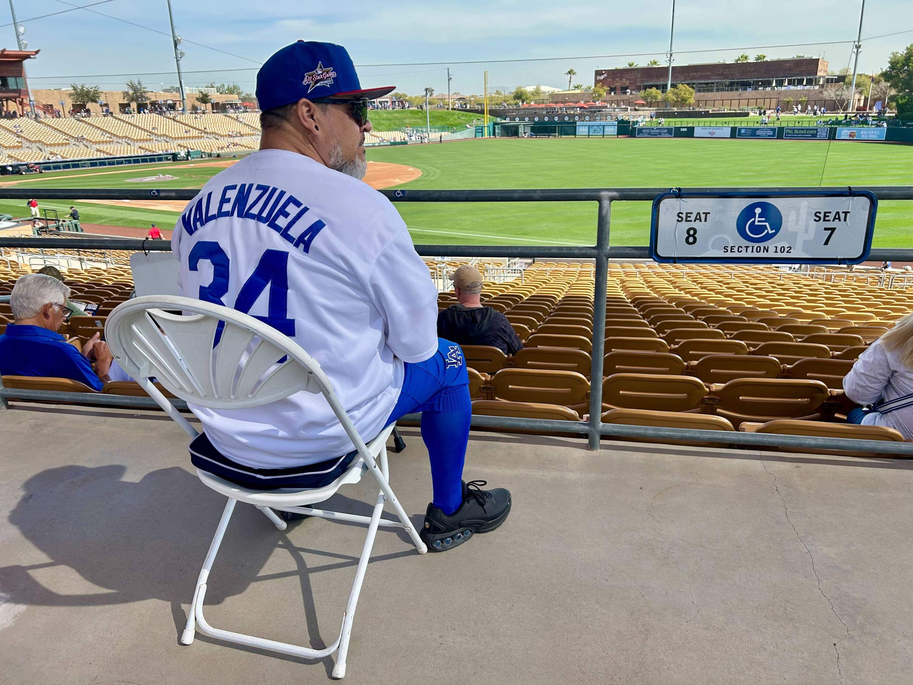 Fans at the LA Dodgers spring training facility in Glendale, Ariz.