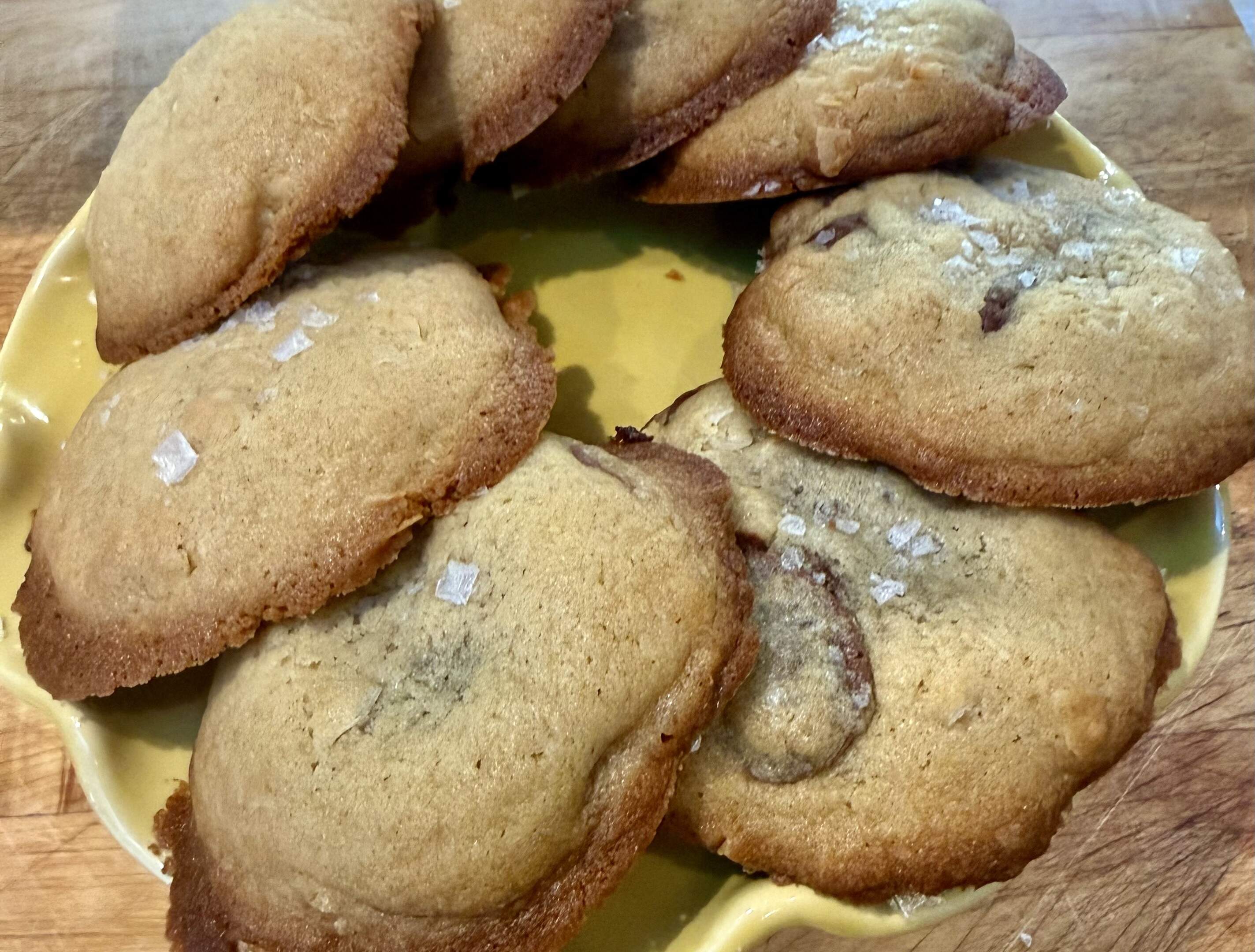 Chocolate chip and coconut cookies with sea salt. (Kathy Gunst/Here &amp; Now)