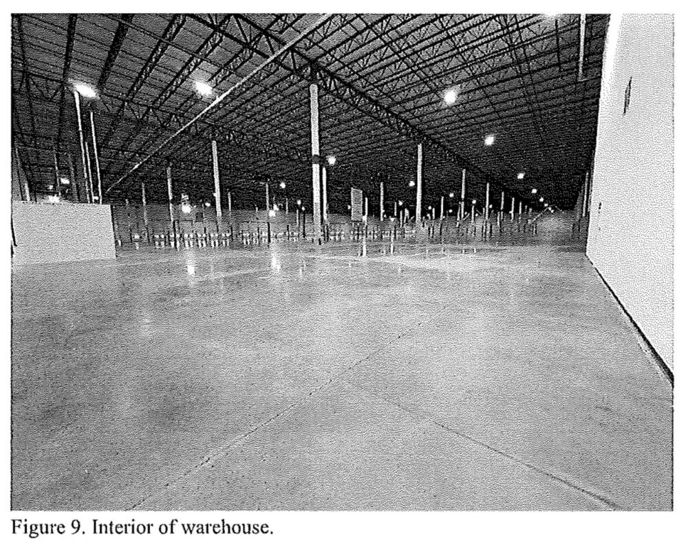 The interior of a warehouse that the U.S. Department of Homeland Security proposed turning into an ICE processing center. (New Hampshire Division of Historical Resources via ACLU of NH)
