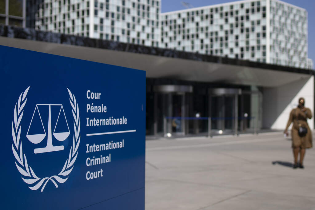 The exterior view of the International Criminal Court are pictured in The Hague, Netherlands, Wednesday, March 31, 2021. (AP Photo/Peter Dejong, File)