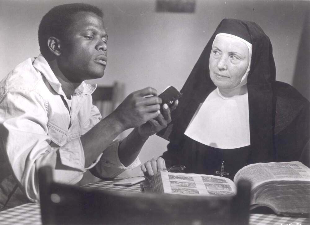 Sidney Poitier (left) and Lilia Skala in "Lilies of the Field." (Courtesy United Artists/Photofest)
