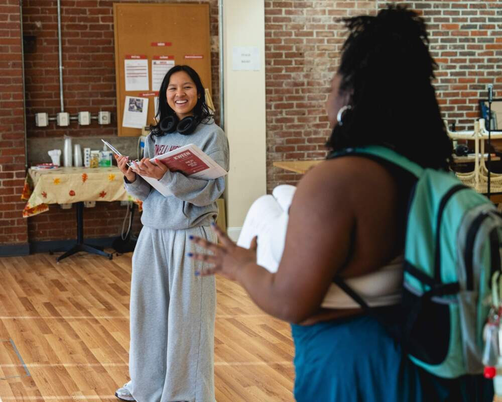 Pichanny Som (left) and Brittani J. McBride in rehearsal for Merrimack Repertory Theatre's "Kween." (Courtesy 41st Casanova Productions)