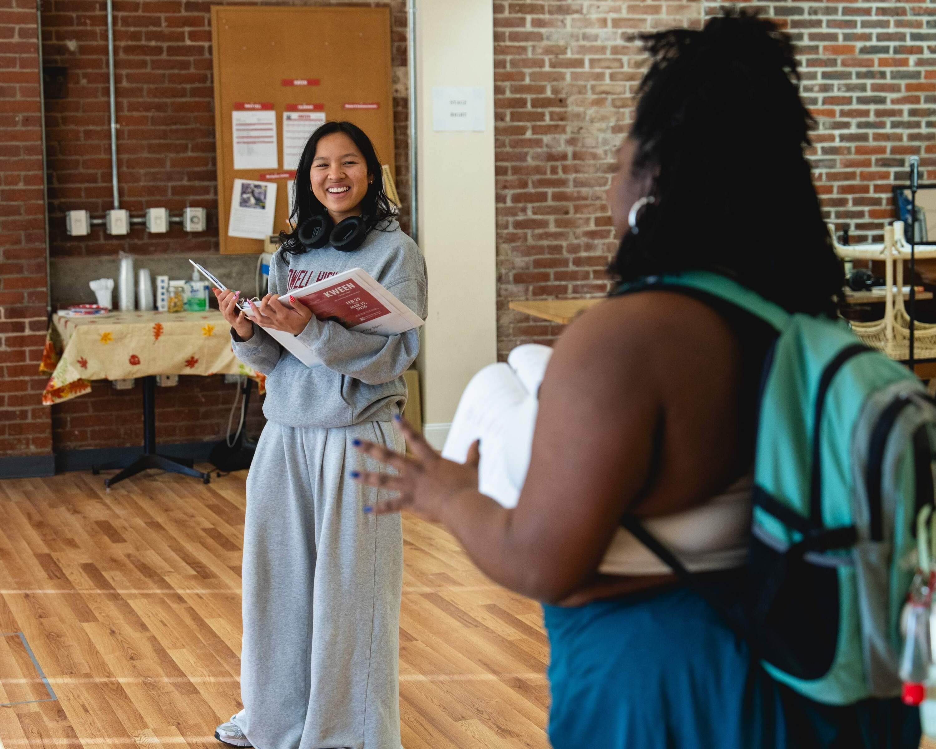 Pichanny Som (left) and Brittani J. McBride in rehearsal for Merrimack Repertory Theatre's "Kween." (Courtesy 41st Casanova Productions)
