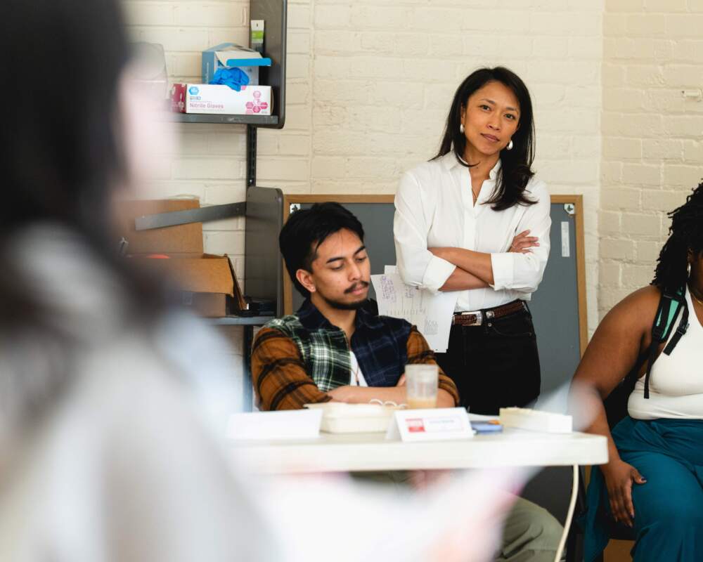 Ray K. Soeun (left) and Pisay Pao in rehearsal for Merrimack Repertory Theatre's "Kween." (Courtesy 41st Casanova Productions)