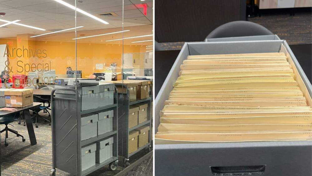 Northeastern University Archives and Special Collections contains troves of materials donated from local nonprofits, organizations and individuals. (Courtesy Northeastern University Archives and Special Collections via Arielle Gray/WBUR)