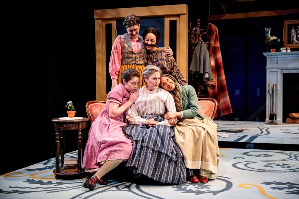 From left: Kaila Pelton-Flavin, Olivia Fenton, Sarah Newhouse, Aislinn Brophy and Chloe McFarlane in Actors’ Shakespeare Project’s "Little Women." (Courtesy Benjamin Rose Photography)