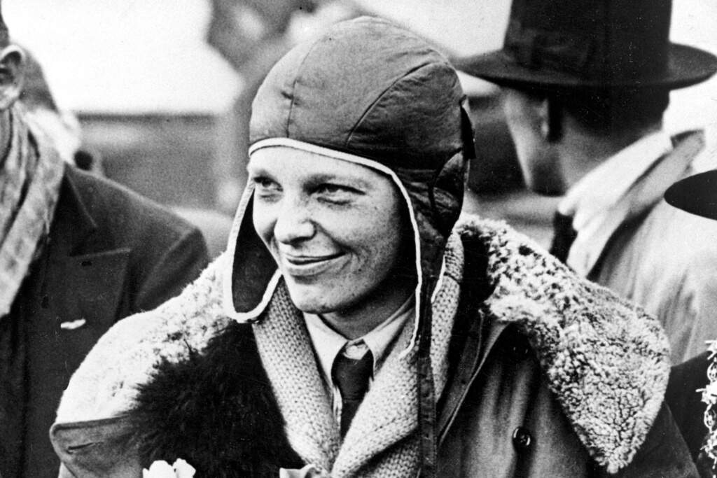 Amelia Earhart poses for photos as she arrives in Southampton, England, after her transatlantic flight on the "Friendship" from Burry Point, Wales, June 26, 1928. (AP Photo/File)