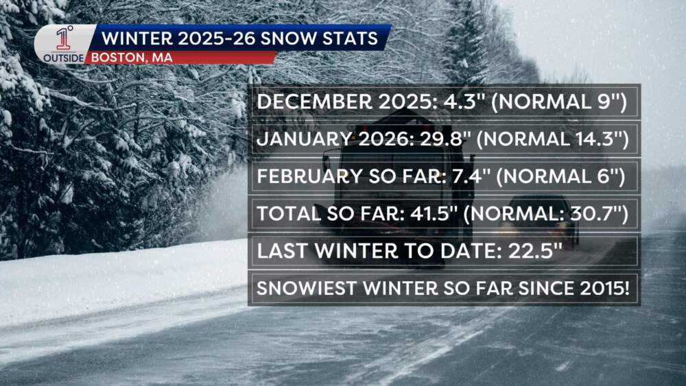 Data on how snowy the 2025-2026 winter has been so far. (Danielle Noyes/1DegreeOutside)