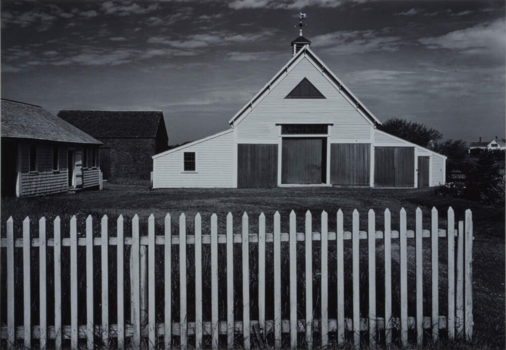 Ansel Adams, “Barn, Cape Cod, Massachusetts,” gelatin silver print. Gift of Gale Simonds Hurd and William B. Hurd Jr., in memory of their mother Janet Simonds Short. (Courtesy Fitchburg Art Museum)