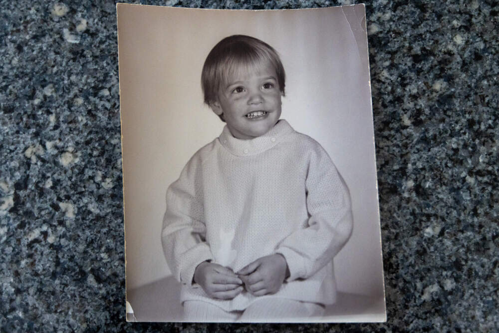 A photograph of Cyndi MacKenzie taken when she was around 5 years old — the age she was when she was being abused by a priest in Southbridge, Massachusetts. (Jesse Costa/WBUR)
