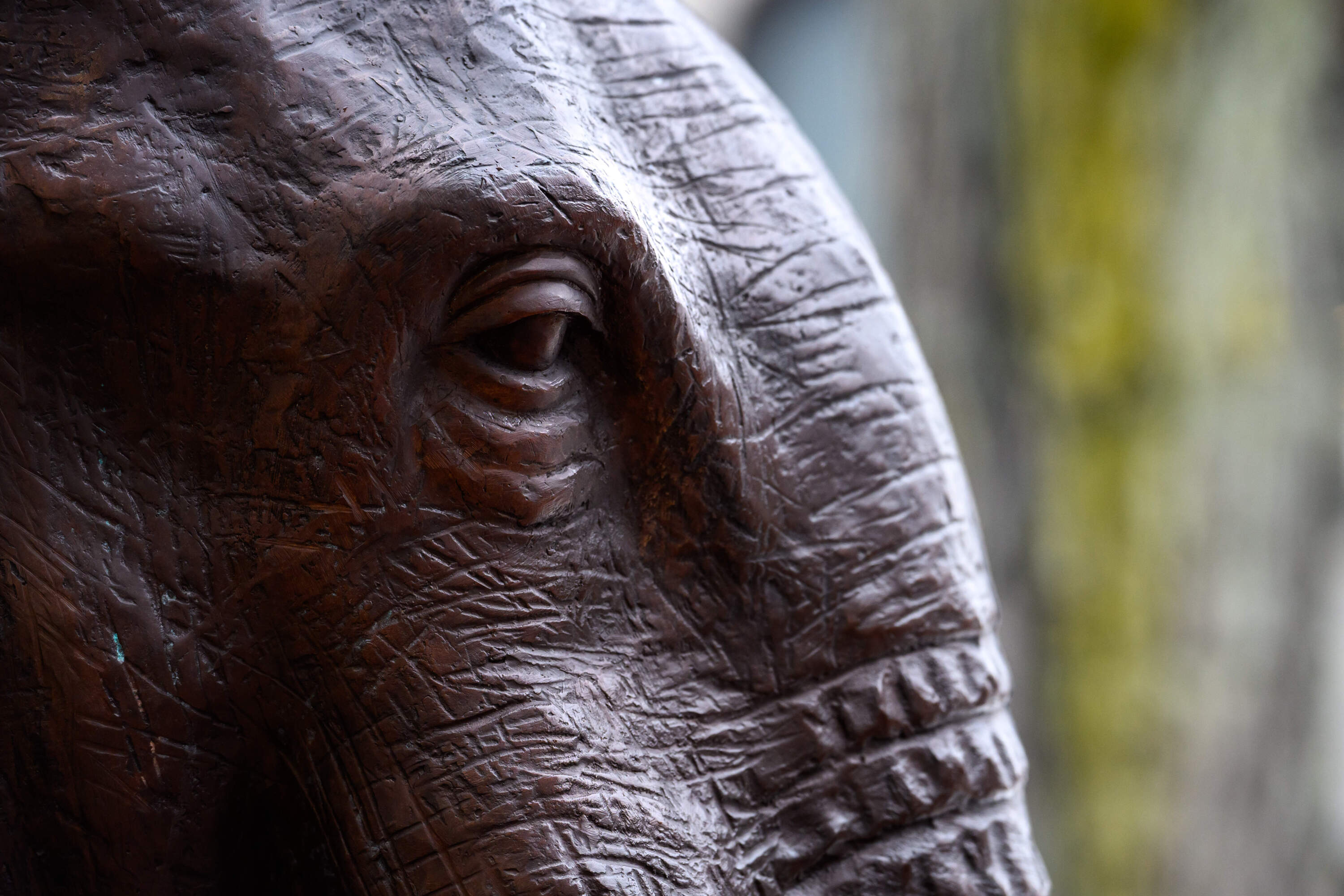 The sculptures will remain at Faneuil Hall for a year. (Andrew Burke-Stevenson for WBUR)
