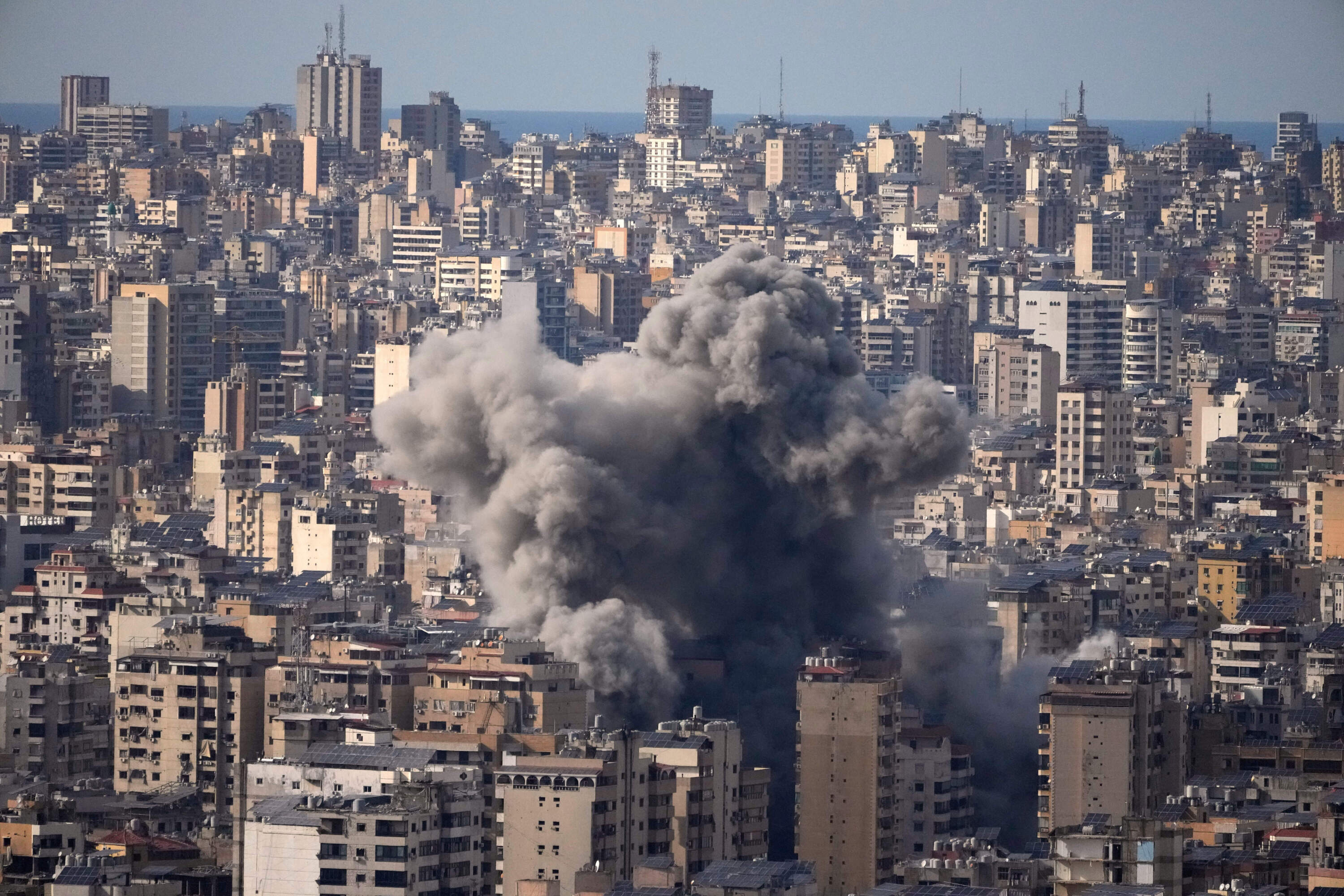 Smoke rises following an Israeli airstrike in Dahiyeh, Beirut's southern suburbs, Lebanon, Friday, March 6, 2026. (Hussein Malla/AP)
