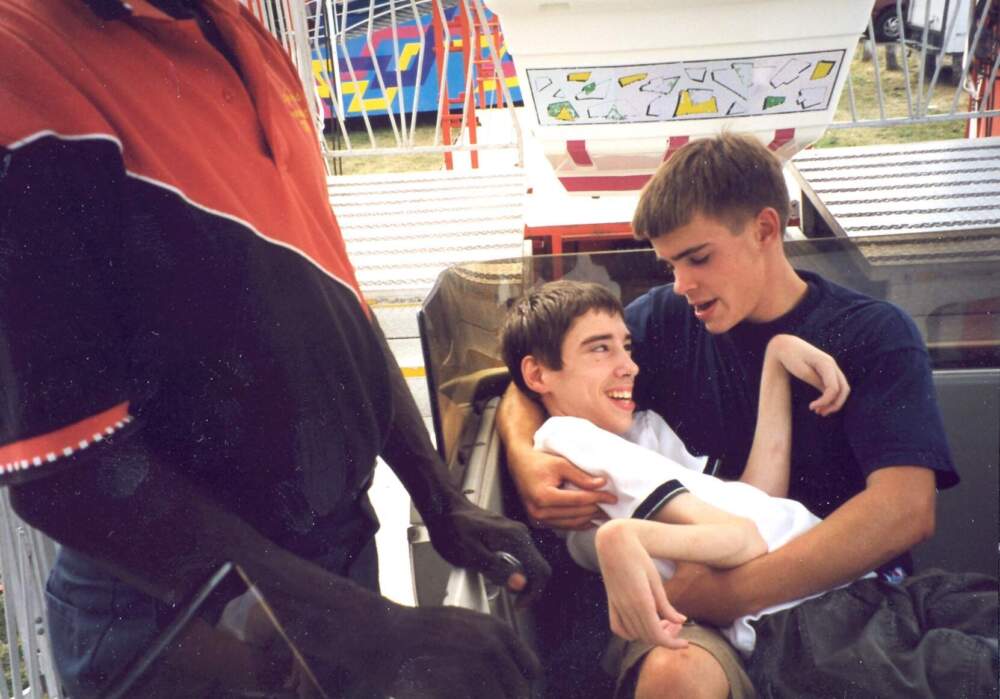 The author and his brother, age 18, on a ferris wheel at the Blossom Time Fair in Chagrin Falls, Ohio, in 2001. (Courtesy Brian Trapp)