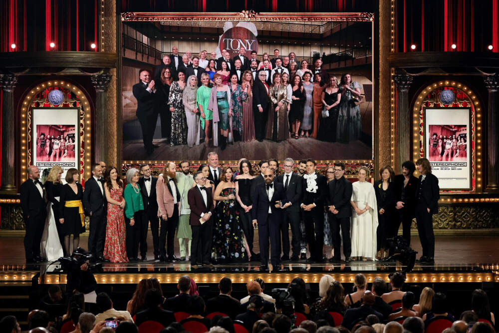 The cast and crew of "Stereophonic" accept the Best Play award onstage during The 77th Annual Tony Awards on June 16, 2024 in New York City. (Theo Wargo/Getty Images for Tony Awards Productions)