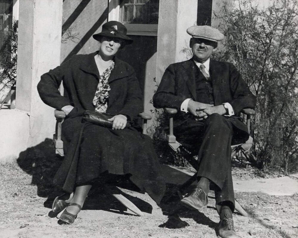 Robert and Esther Goddard at their home, Mescalero Ranch, in Roswell, New Mexico, circa 1937. (Courtesy of Clark University Archives and Special Collections)
