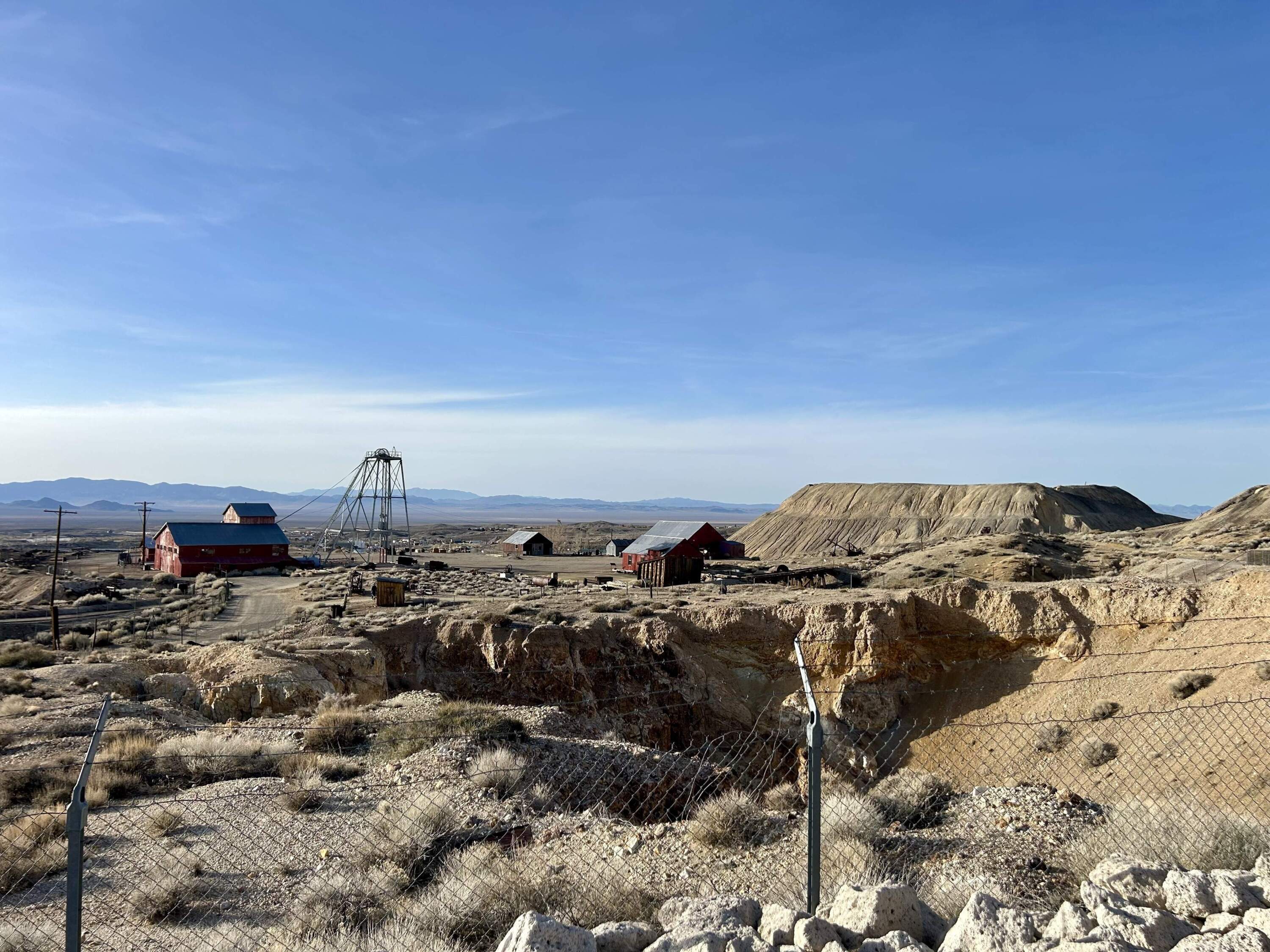 A view from the Tonopah Historic Mining Park, where the town first struck it rich in the early 1900s. (Peter O’Dowd/Here & Now)
