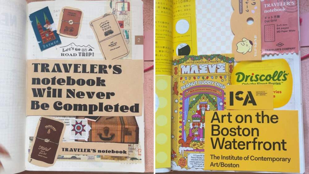 Two of Arielle Gray's collage "experiments." (Arielle Gray/WBUR)