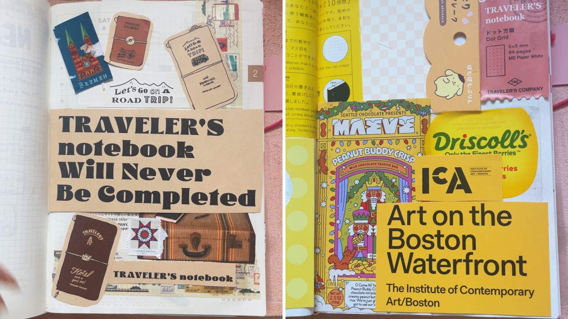Two of Arielle Gray's collage "experiments." (Arielle Gray/WBUR)