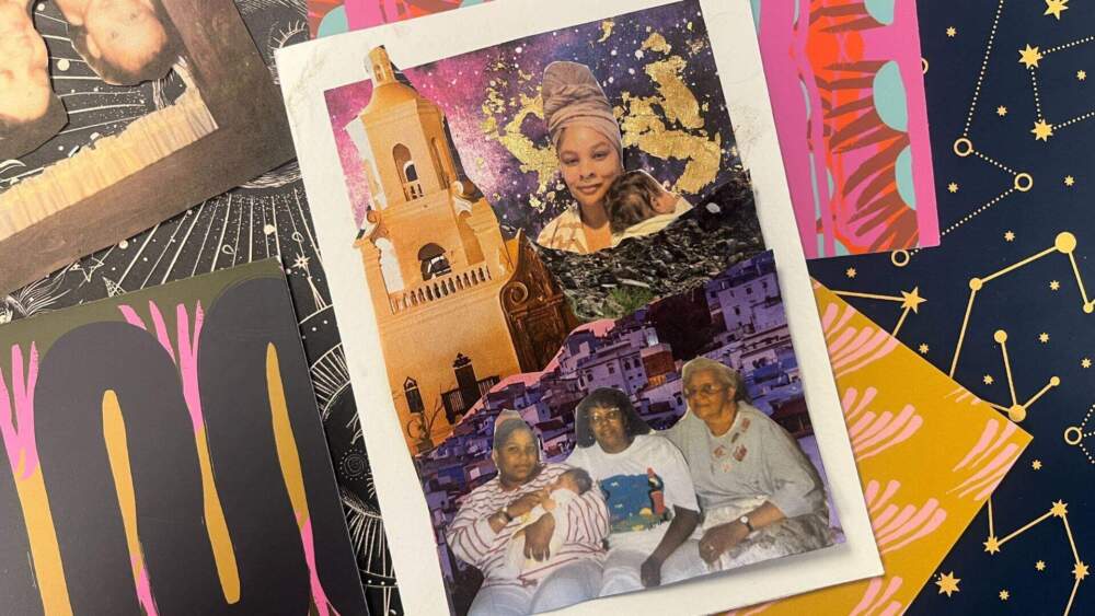 A collage Arielle Gray made of her family. (Arielle Gray/WBUR)