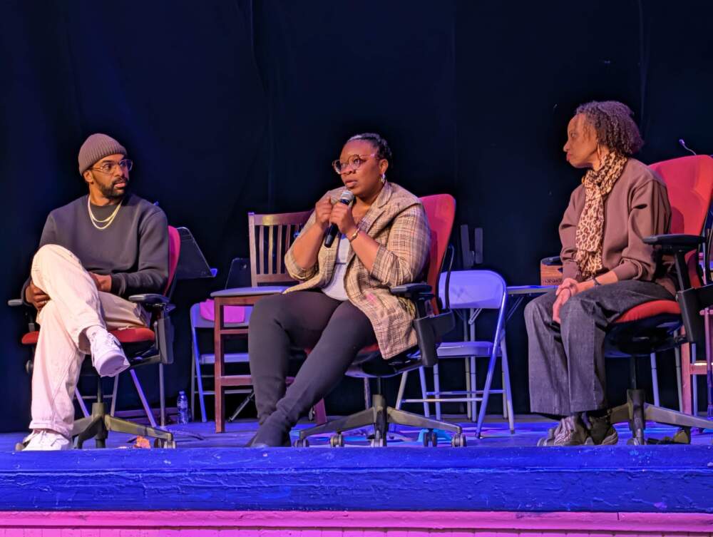 From left: director Josiah Davis, playwright Mfoniso Udofia and dramaturg Lois Roach. (Courtesy Wellesley Repertory Theatre)