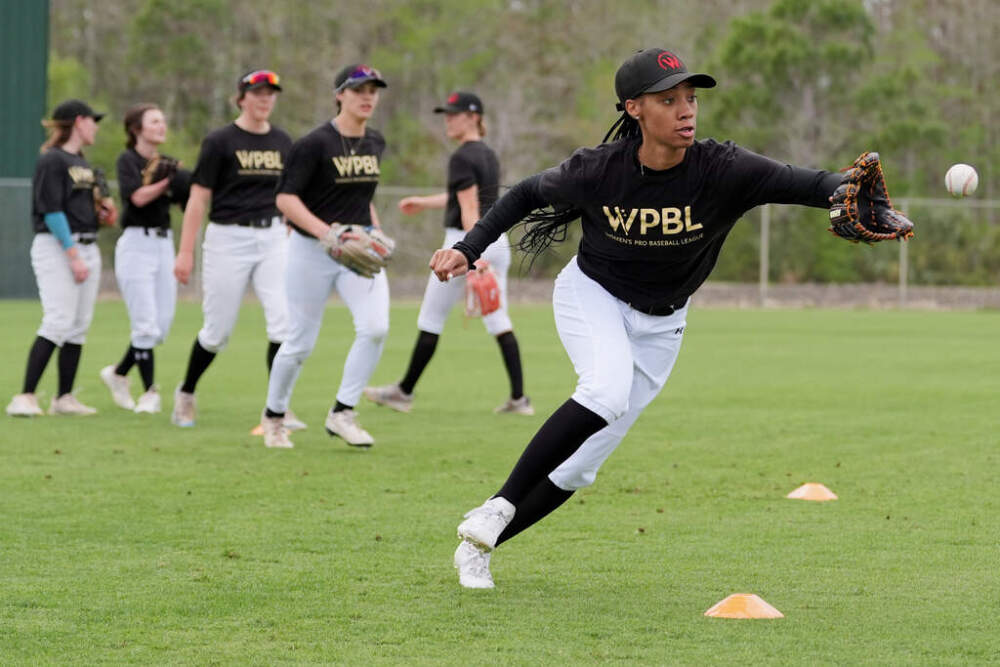 Mo'ne Davis fields a ball during WPBL practice, Wednesday, March 18, 2026, in Fort Myers, Fla. (Rebecca Blackwell/AP)
