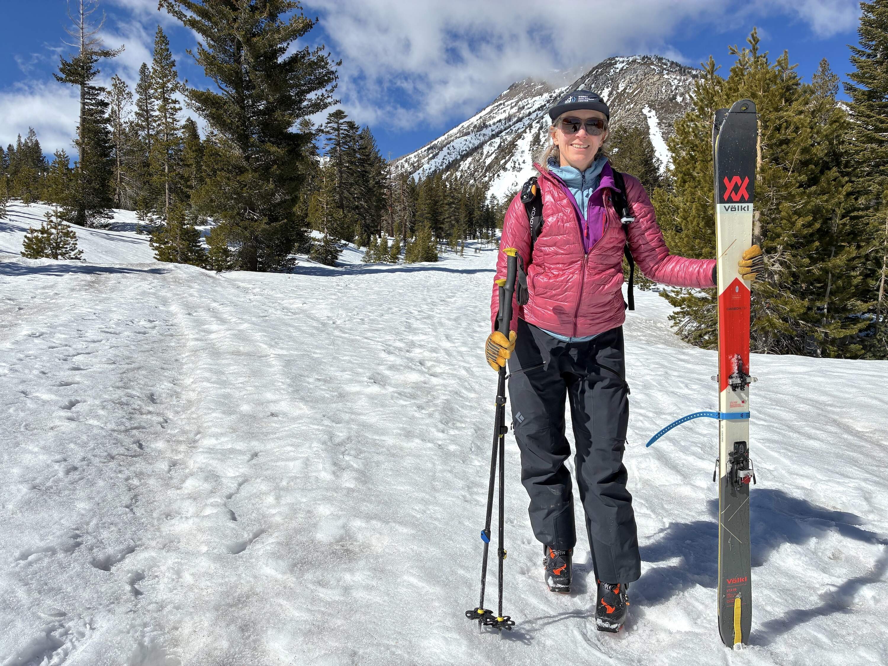 Wendy Antibus on Mt Rose snowshoe trail. (Courtesy of Kaleb Roedel/Mountain West News Bureau).