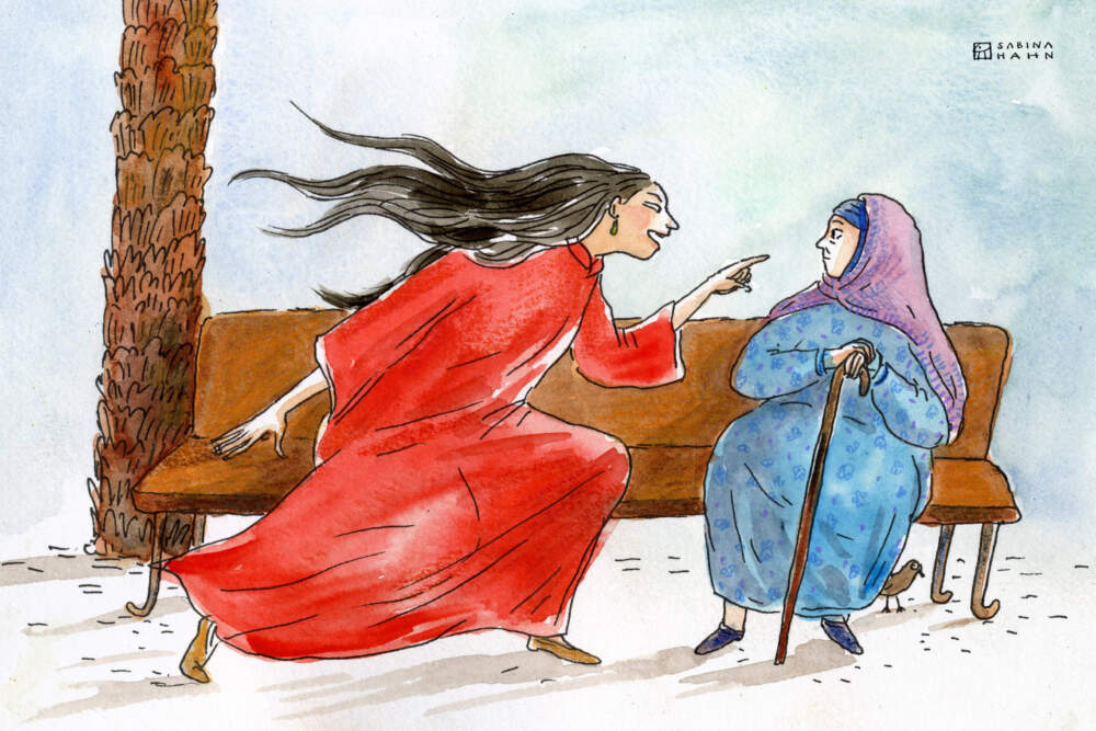 Two women. (Sabina Hahn for WBUR)