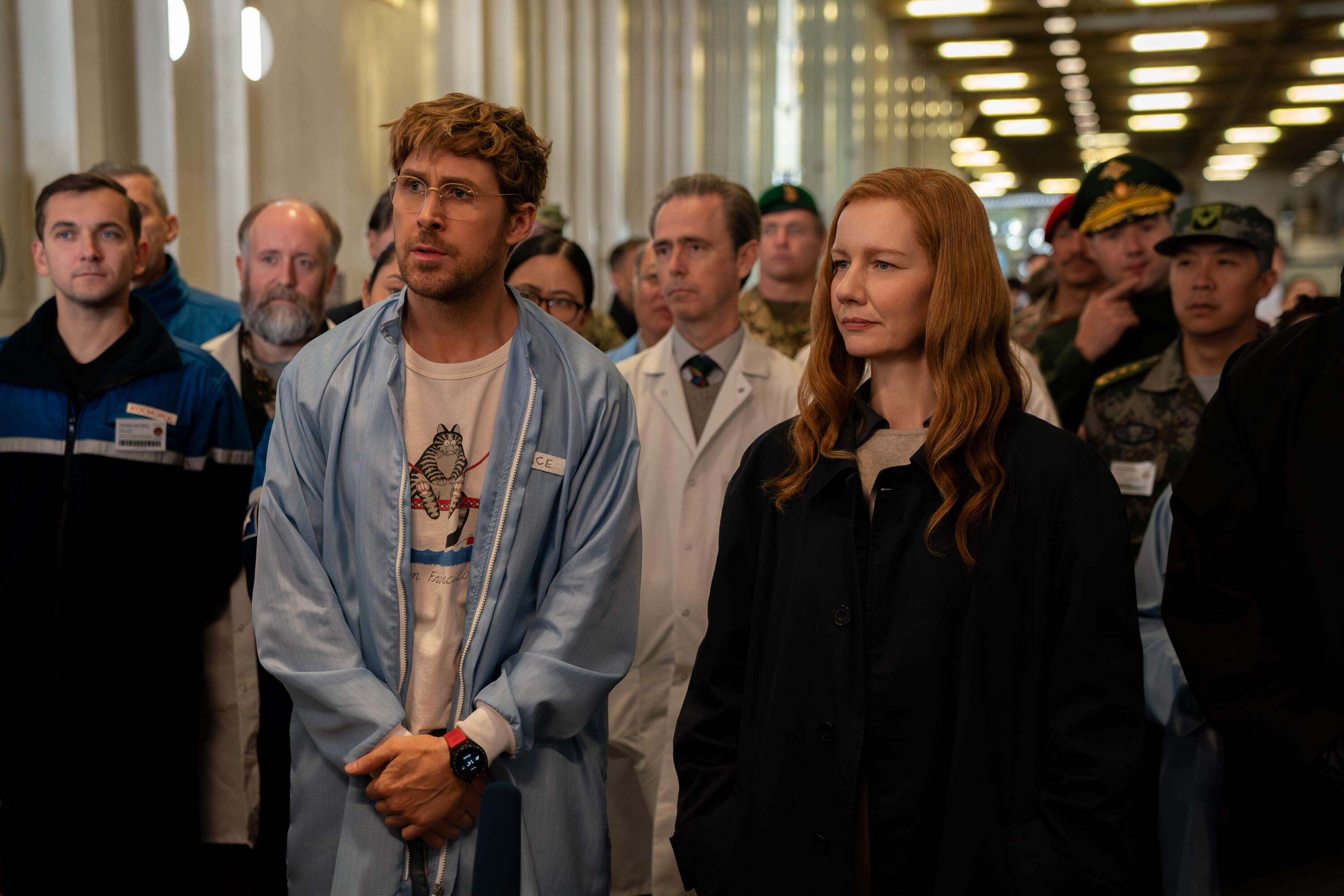 Ryan Gosling and Sandra Hüller in "Project Hail Mary." (Courtesy Jonathan Olley/Amazon MGM Studios)