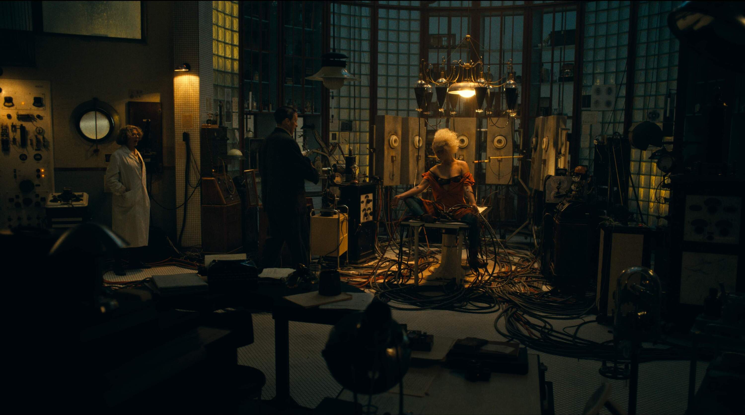 From left: Annette Bening, Christian Bale and Jessie Buckley in "The Bride!" (Courtesy Warner Bros. Pictures)