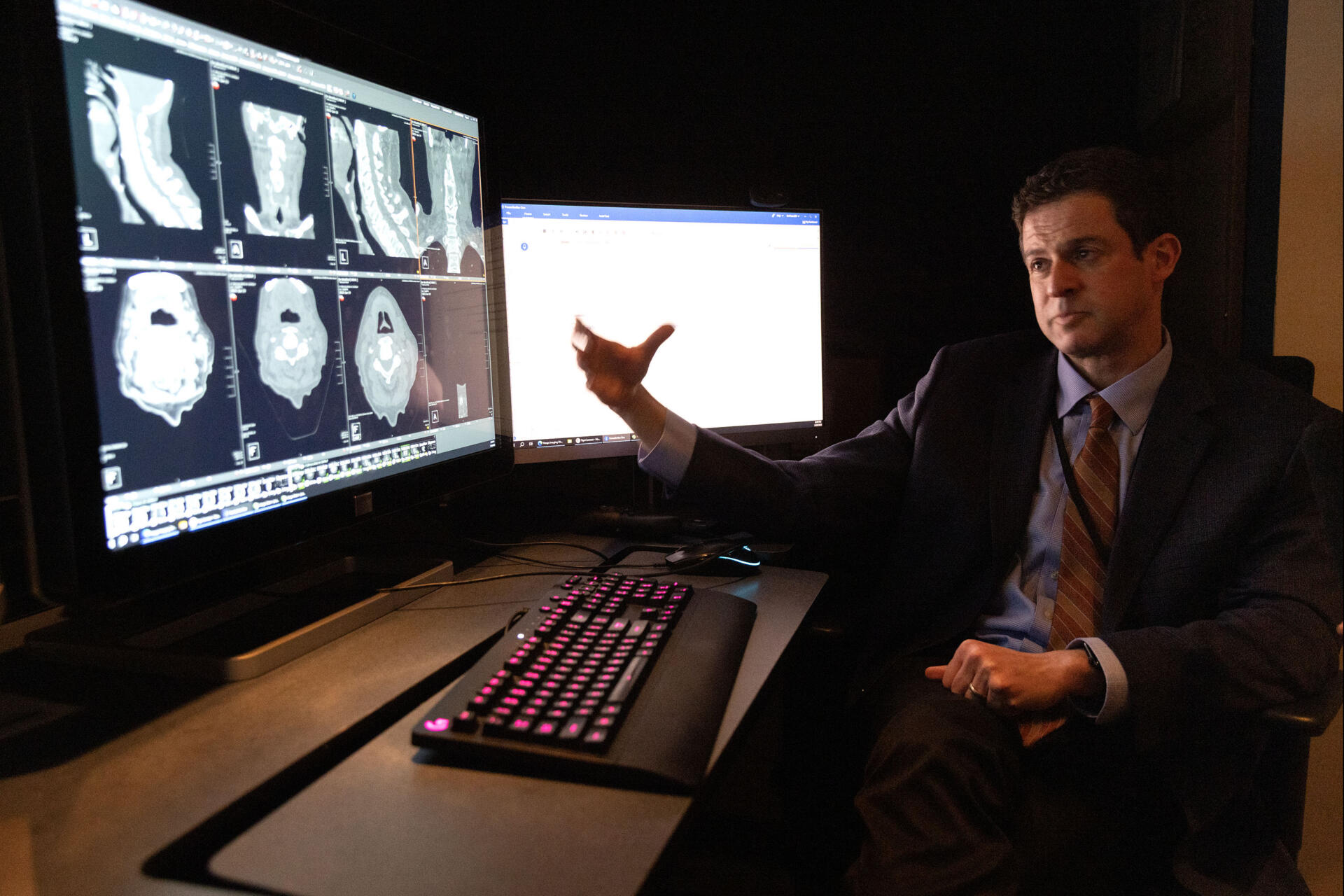 Dr. Ori Preis, a radiology specialist at South Shore Health in Weymouth, Mass. (Robin Lubbock/WBUR)