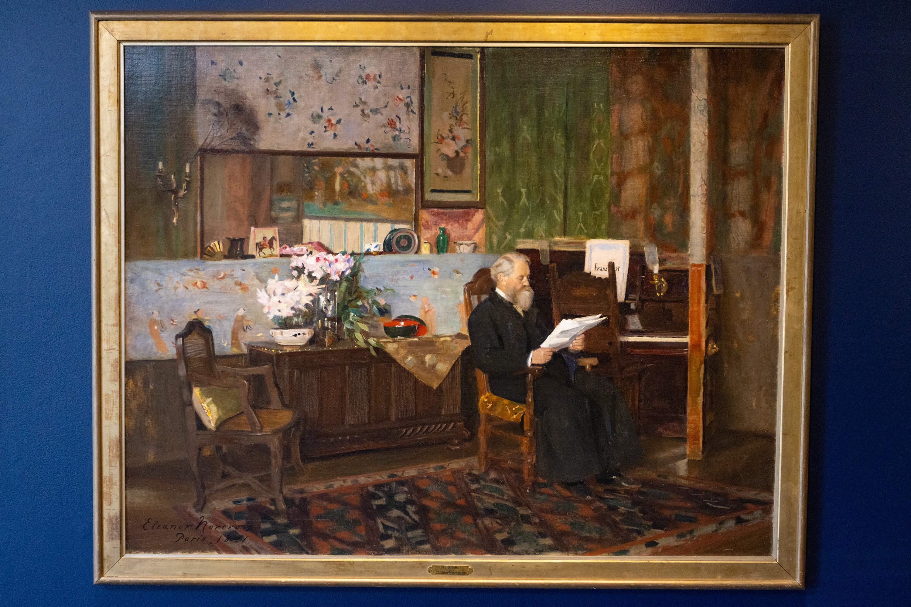 A portrait by Eleanor Norcross of her father Amasa Norcoss, who became the first mayor of Fitchburg. (Jesse Costa/WBUR)