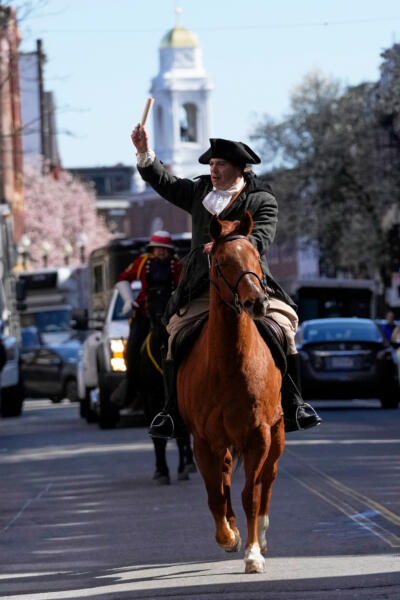 Brig. Gen. Richard Reale, dressed as American patriot Paul Revere. (Robert F. Bukaty/AP)