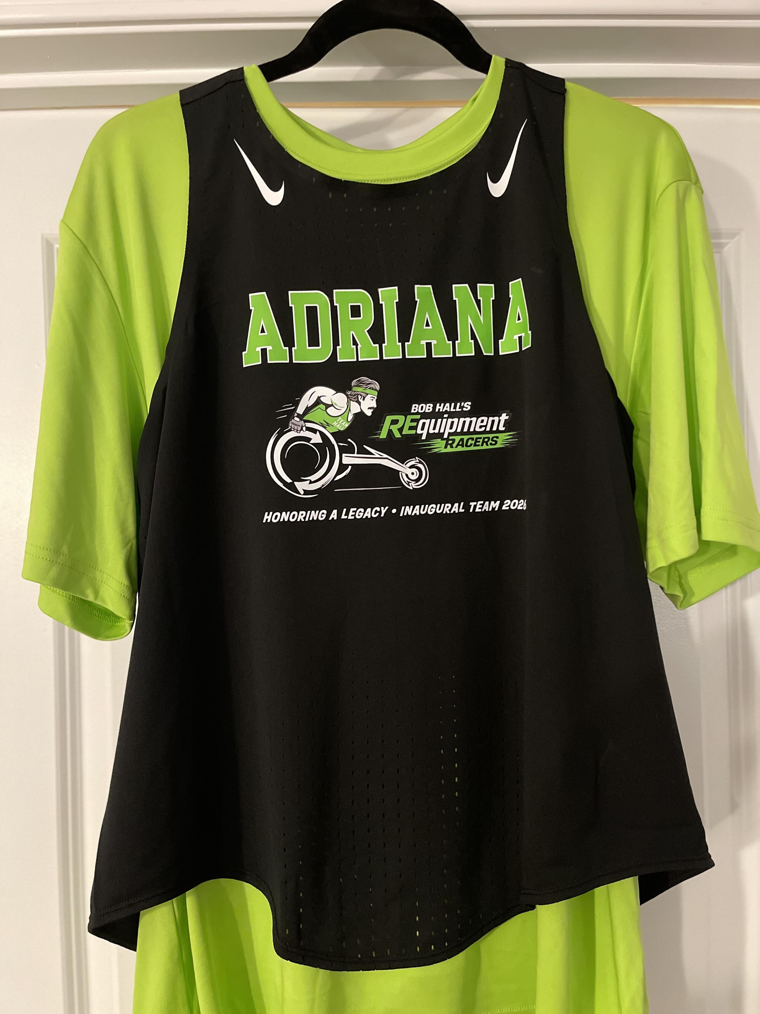 The singlet Bob Hall's REquipment Racers will be wearing at the 2026 Boston Marathon. (Amy Parsons/Bob Hall Legacy Fund)
