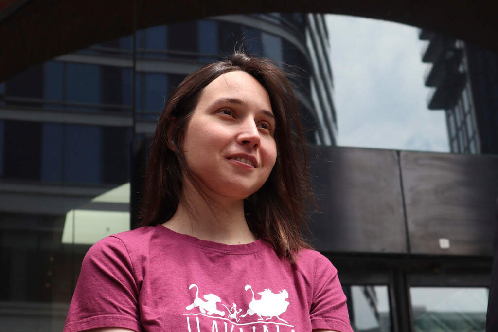 Harvard University researcher Kseniia Petrova, 30, departs the John Joseph Moakley United States Courthouse after being released on bail from federal custody on June 12, 2025, in Boston. (Leah Willingham/AP, File)