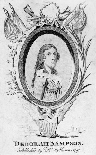 circa 1797: Deborah Sampson (1760-1827). Revolutionary War soldier. Indentured servant as a child, schoolteacher, before enlisting in Continental Army 1782 as Robert Shurtleff. Received musket and sword wounds in skirmishes before discovery by a doctor treating her for a fever. Honorably discharged Oct. 1783, married Benjamin Gannett, bore 3 children, lectured on her military experiences. (Photo by Hulton Archive/Getty Images)