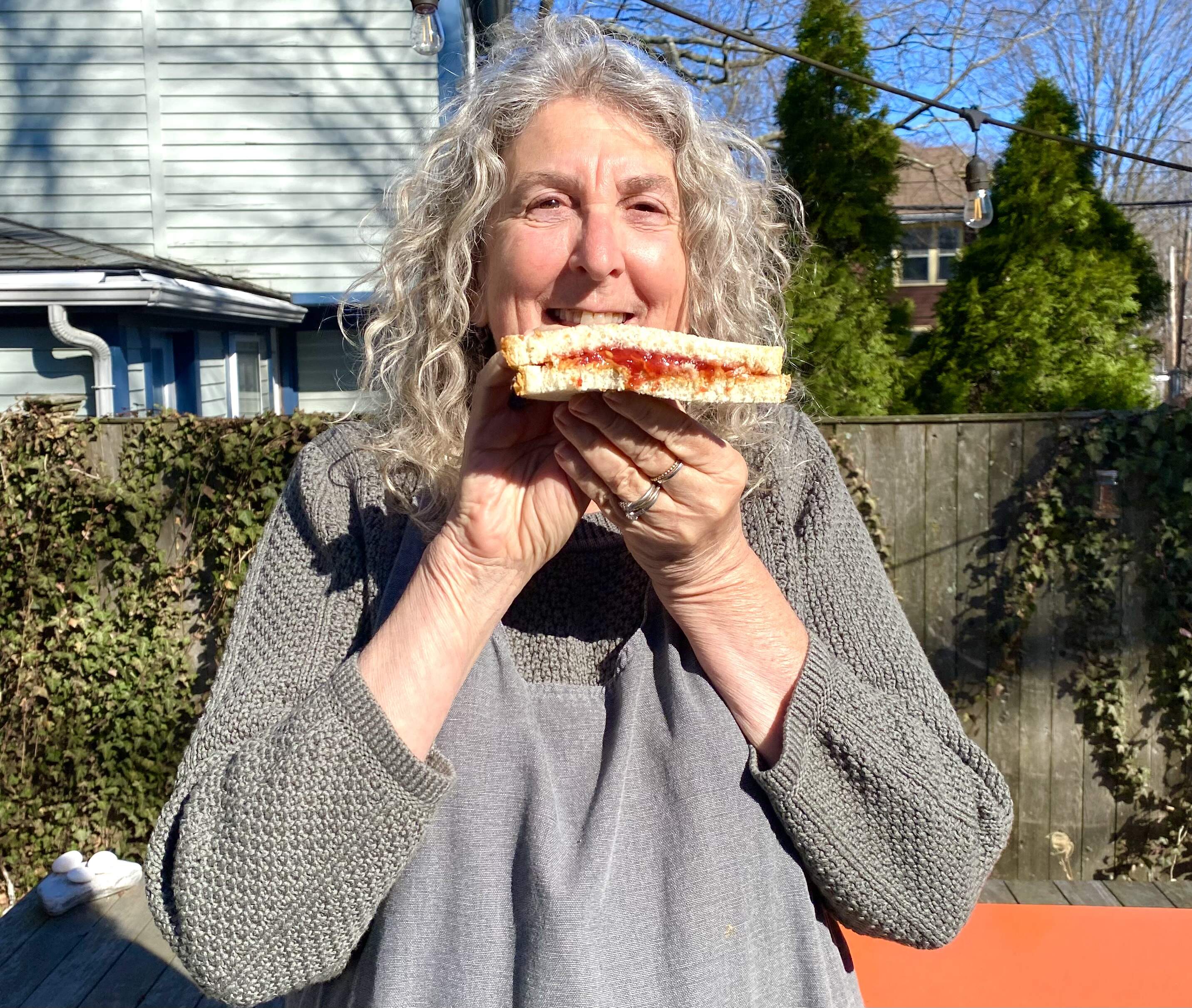 Benjamin says peanut butter and jelly sandwiches gave both women and kids independence, since kids can prepare the sandwich themselves. (Andrea Shea/WBUR)