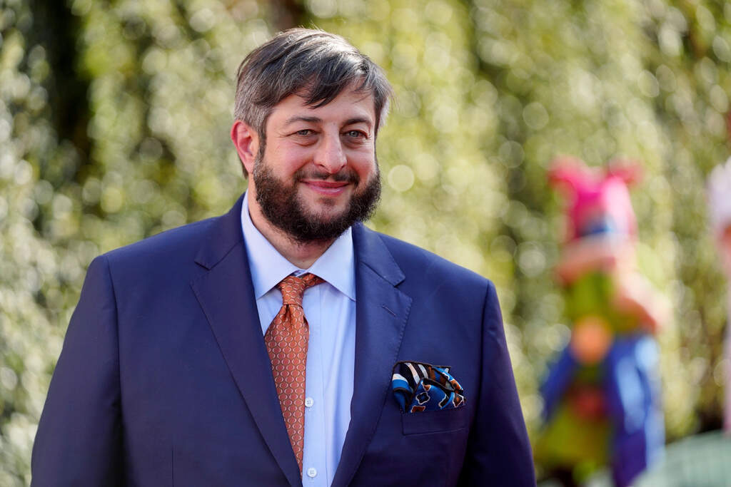 Eugene Mirman, a cast member in, "The Bob's Burgers Movie," poses at the premiere of the film, May 17, 2022, at the El Capitan Theatre in Los Angeles. (Chris Pizzello/AP, File)
