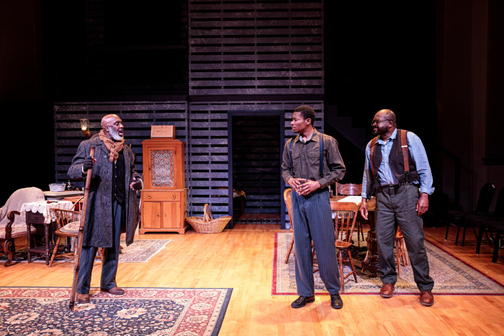 Jonathan Kitt, Joshua Lee Robinson and Dereks Thomas in Actors’ Shakespeare Project’s production of August Wilson’s "Gem of the Ocean." (Courtesy Benjamin Rose Photography)