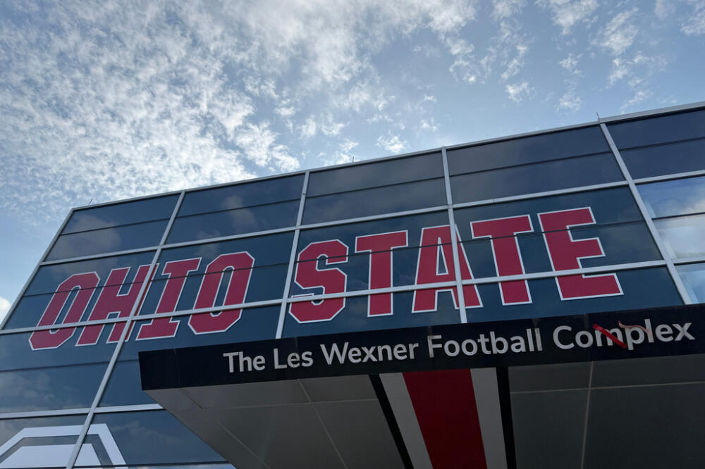The Les Wexner Football Complex at the Wood Hayes Athletic Center is seen Monday, March 30, 2026, in Columbus, Ohio. (Patrick Aftoora-Orsagos/AP)