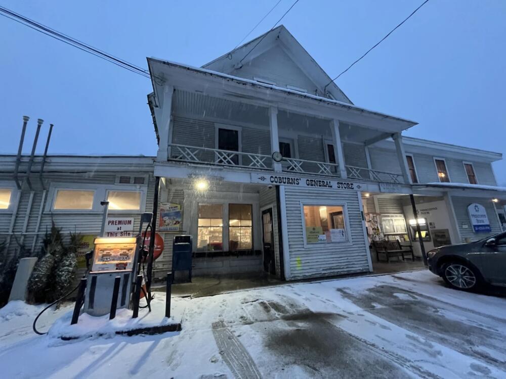 Coburns' General Store in Strafford, where the Lions Club raffle results were posted. (Mikaela Lefrak/Vermont Public)