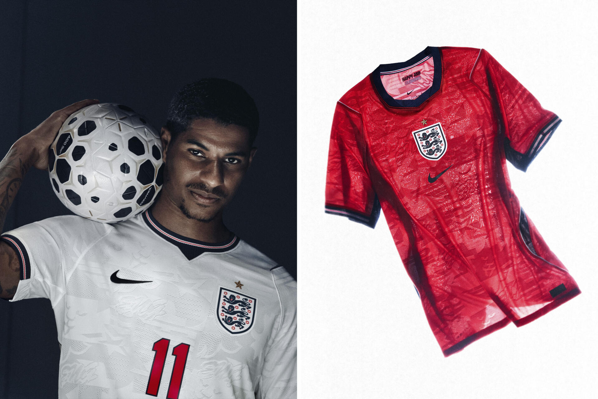 The England men's team's 2026 World Cup home and away kits. (Photo courtesy Nike)