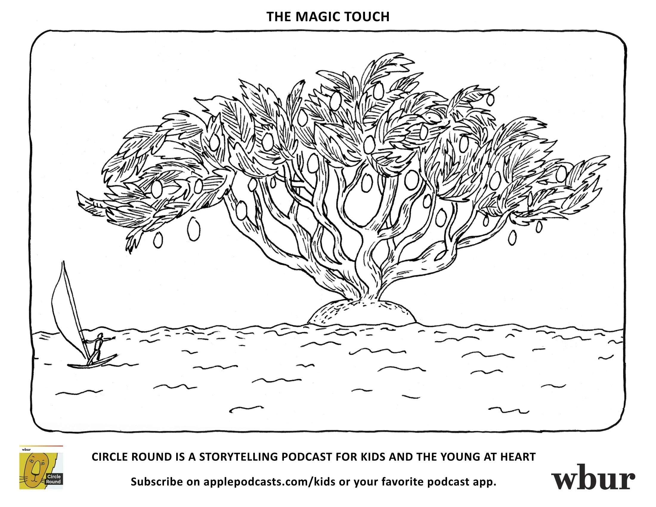 A sailboat and a tree. (Sabina Hahn for WBUR)